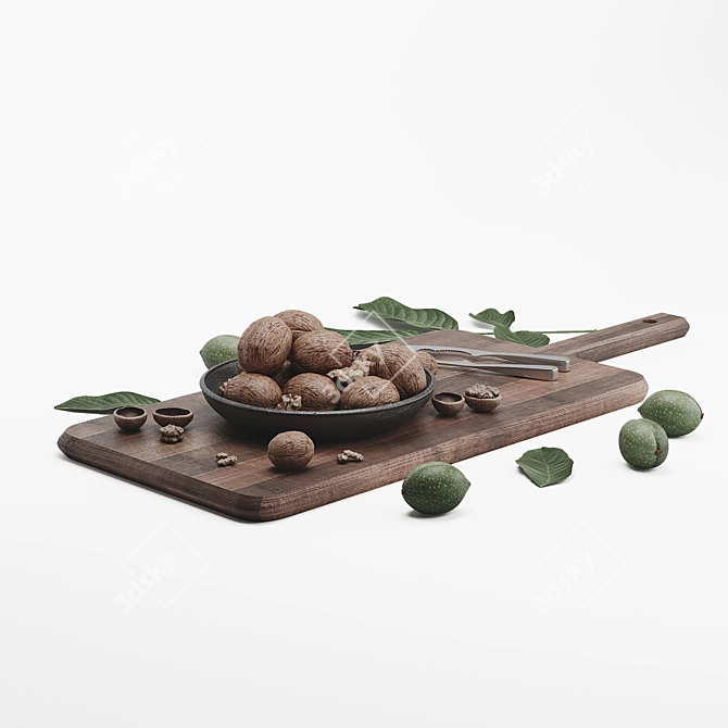 Walnut Medley Set 3D model image 1