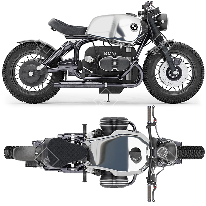 BMW R80 3D Motorcycle Model 3D model image 4