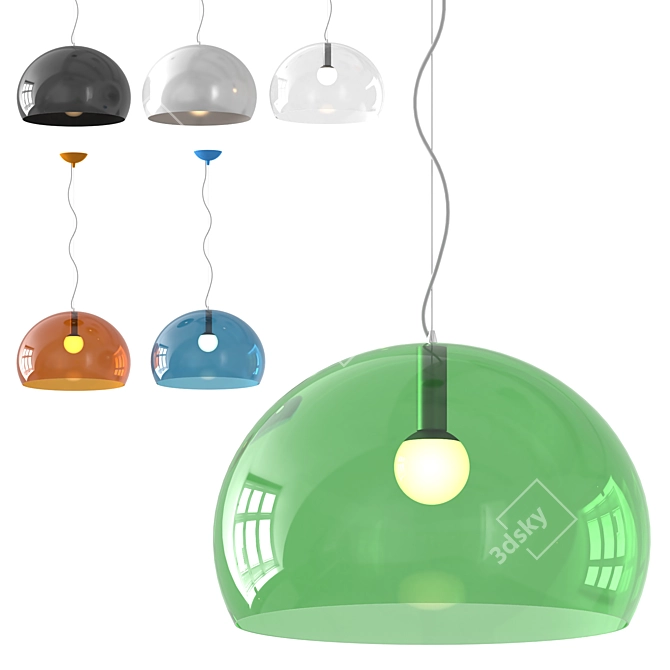 Sleek Kartell FLY Pendant Light 3D model image 1