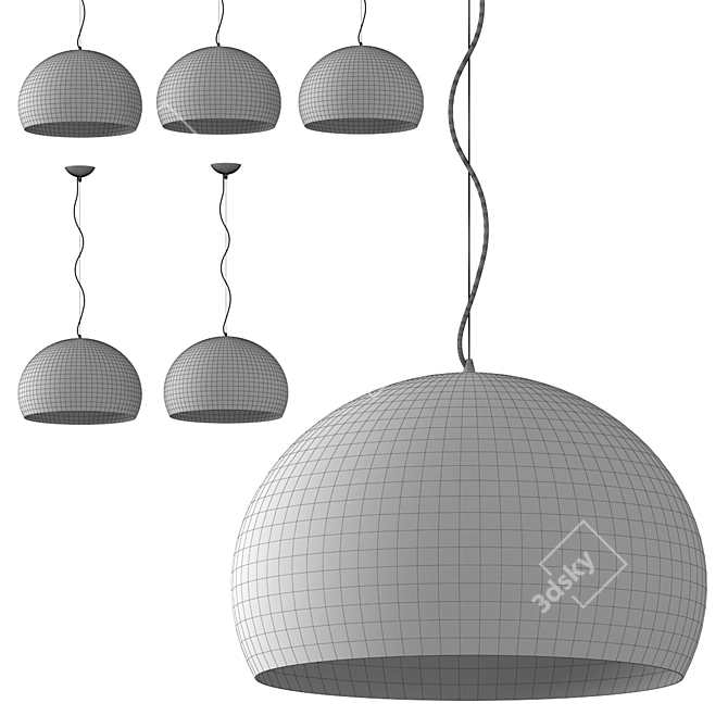 Sleek Kartell FLY Pendant Light 3D model image 2