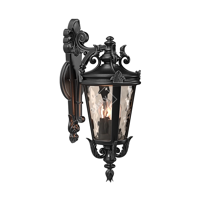 Vintage Bronze Outdoor Wall Light 3D model image 2