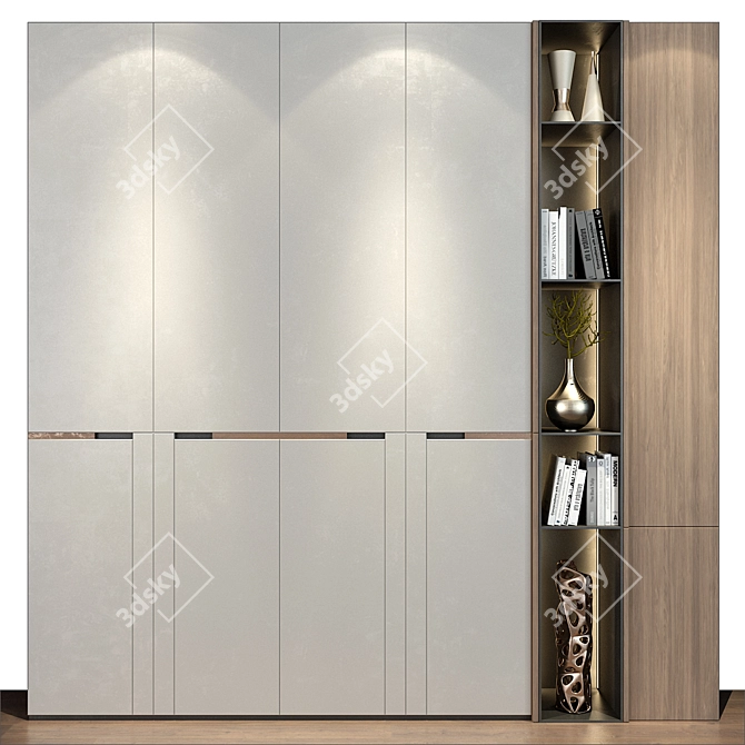 Luxury Wood Bookshelf GHS-2377 3D model image 2