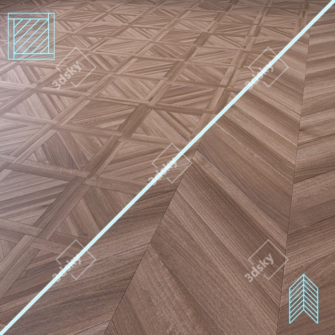 Premium 3D Wood Flooring Model 3D model image 1