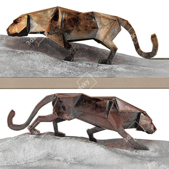 Modern 3D Tiger Sculpture Figurine 3D model image 2