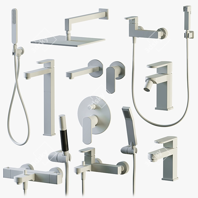 Roadster Bathroom Fixtures Set 3D model image 3