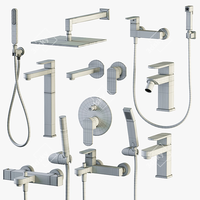 Roadster Bathroom Fixtures Set 3D model image 6