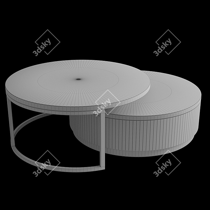 Contemporary Round Nesting Tables, Modern 3D model image 2