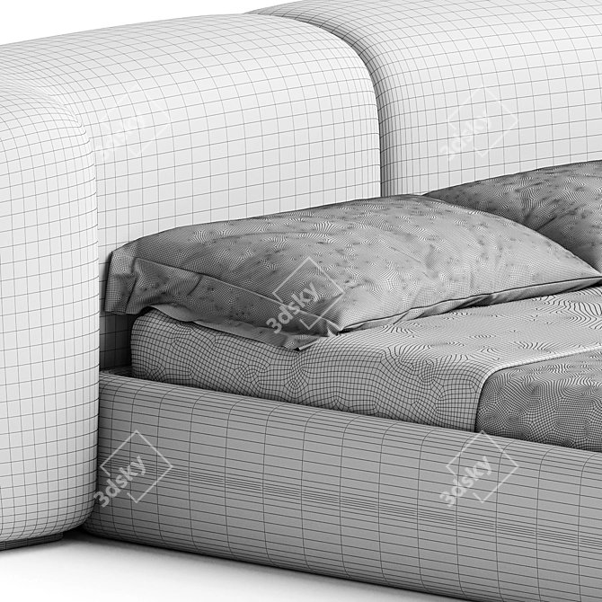 Luxurious Zana Teddy Headboard 3D model image 3