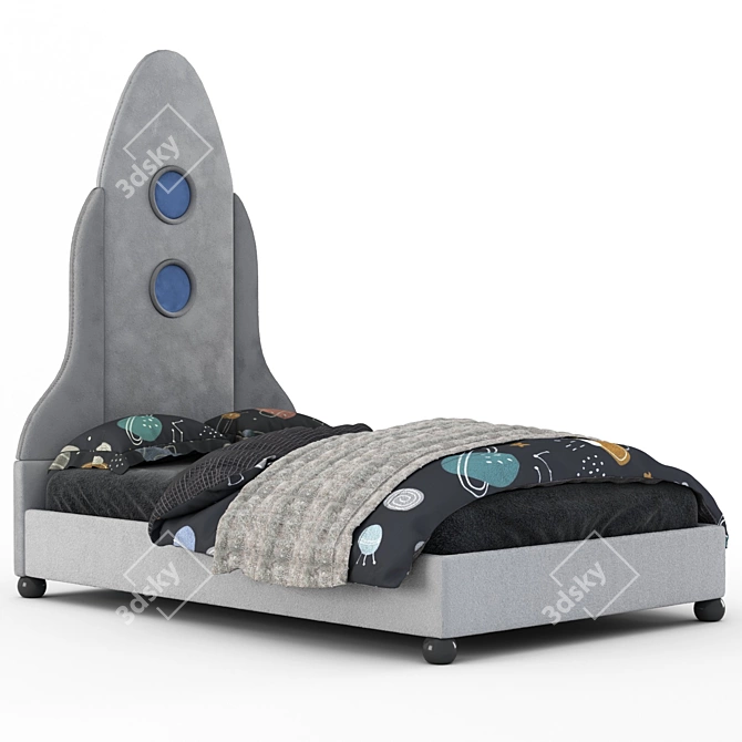 Cosmic Kids Space-themed Bed 3D model image 1