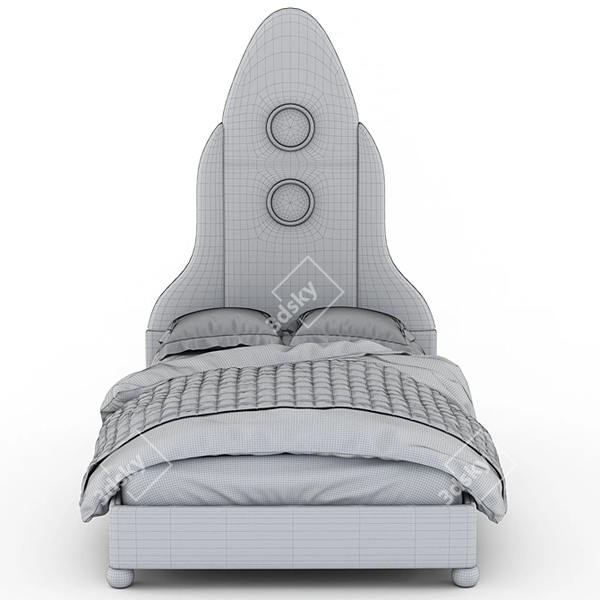 Cosmic Kids Space-themed Bed 3D model image 4