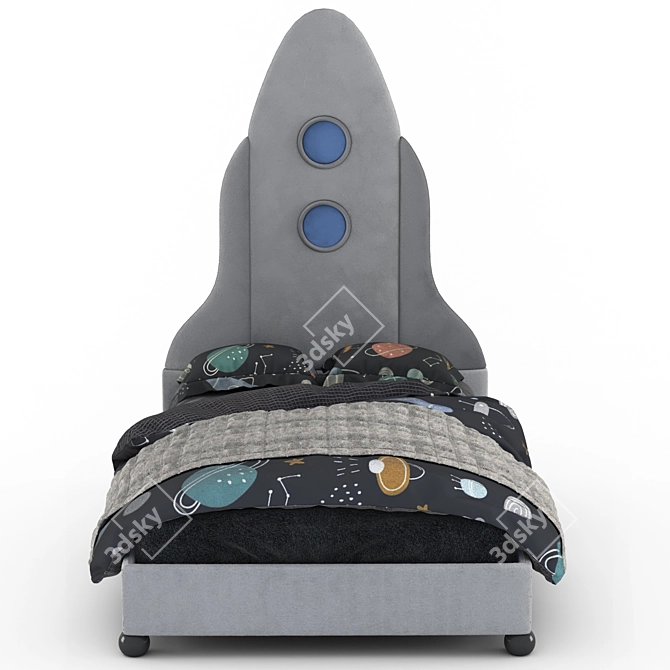 Cosmic Kids Space-themed Bed 3D model image 5