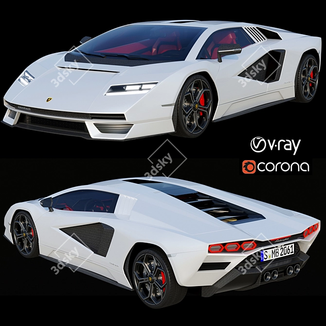 Revolutionary Rebirth: Lamborghini Countach LPI 3D model image 1