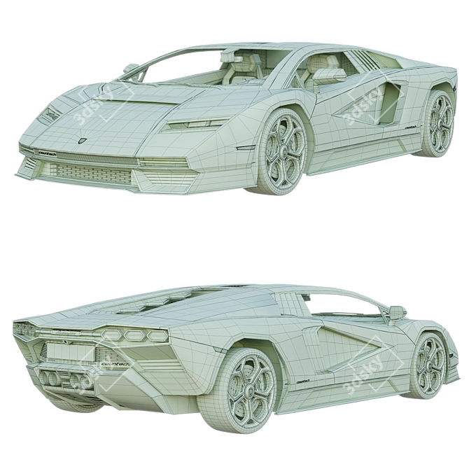 Revolutionary Rebirth: Lamborghini Countach LPI 3D model image 5