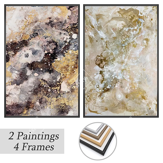  Art Set with Frame Options 3D model image 1