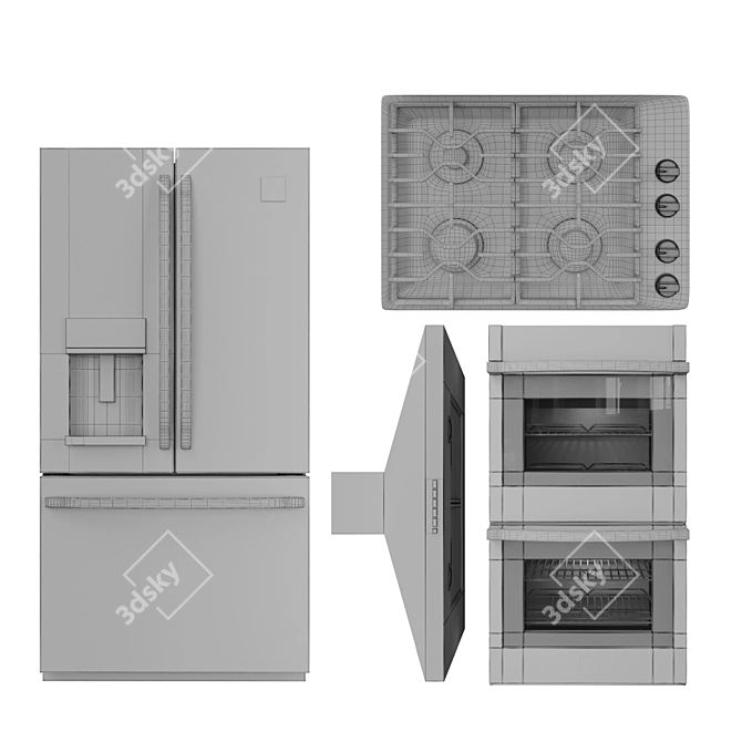 Complete GE Appliance Set 3D model image 7