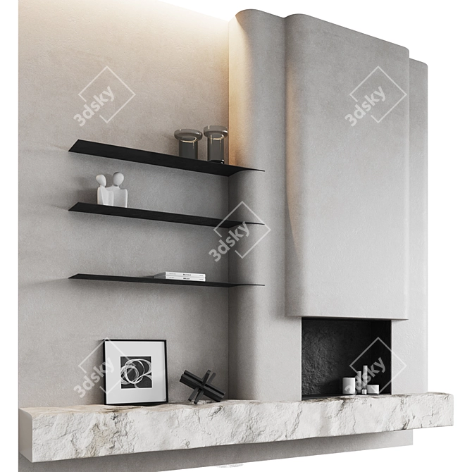 Monolithic Fireplace Zone 3D model image 2