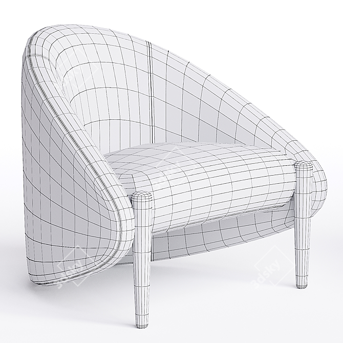 Contemporary Fabric Armchair by Roche Bobois 3D model image 2