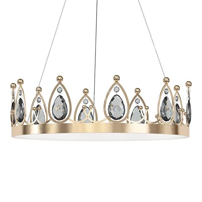 Regal Crystal Crown Chandelier 3D model image 1