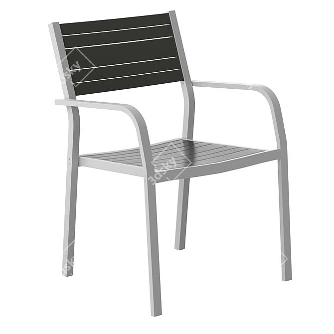 Outdoor Patio Set Dark Gray 3D model image 3