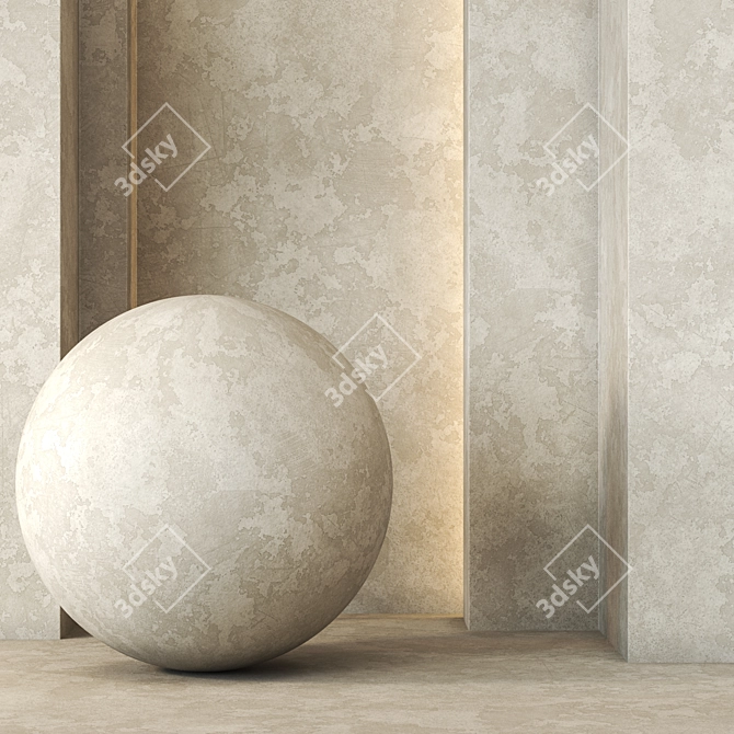 Versatile Rustic Plaster Texture Kit 3D model image 1