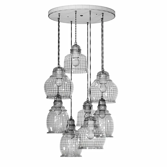  Modern Cluster Pendant Lighting 3D model image 2