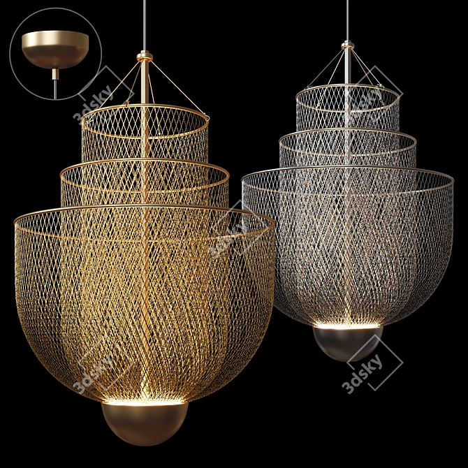 Meshmatica Modern Mesh Table Lamp 3D model image 1