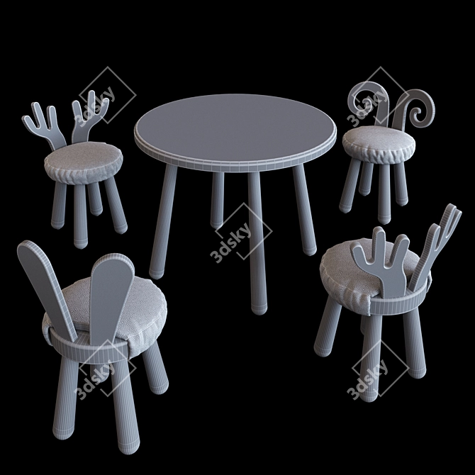 Soft Seating Kids Furniture Set 3D model image 2