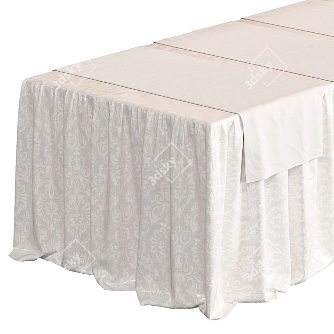 Elegant Tablecloth Selection 3D model image 2