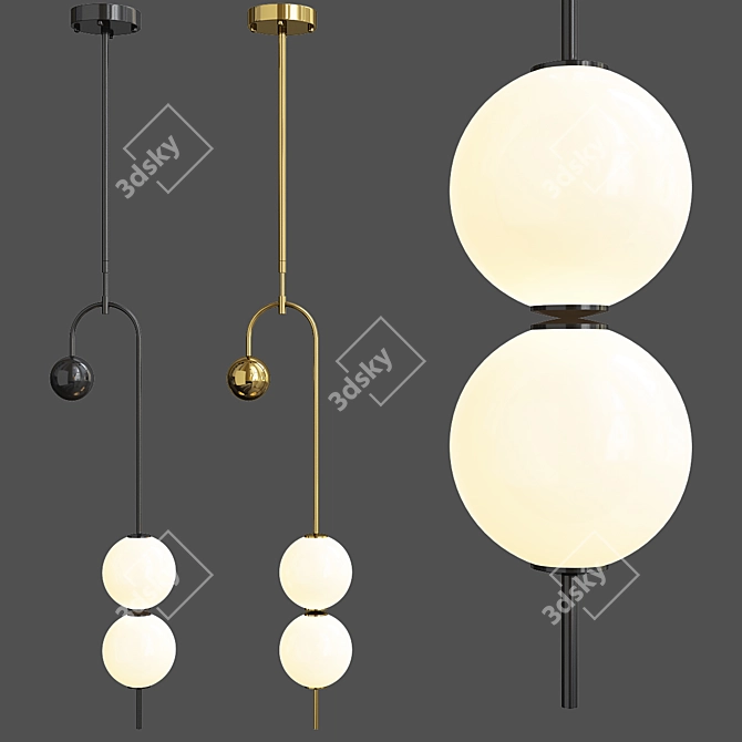 Elegant Chandelier Beads Superiority 3D model image 2