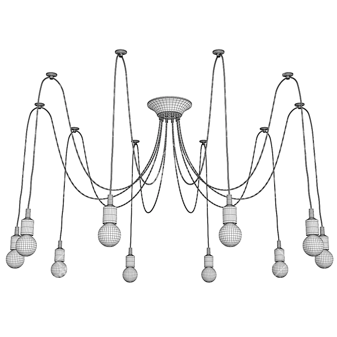 Colorful Spider Chandelier Light Fixture 3D model image 2