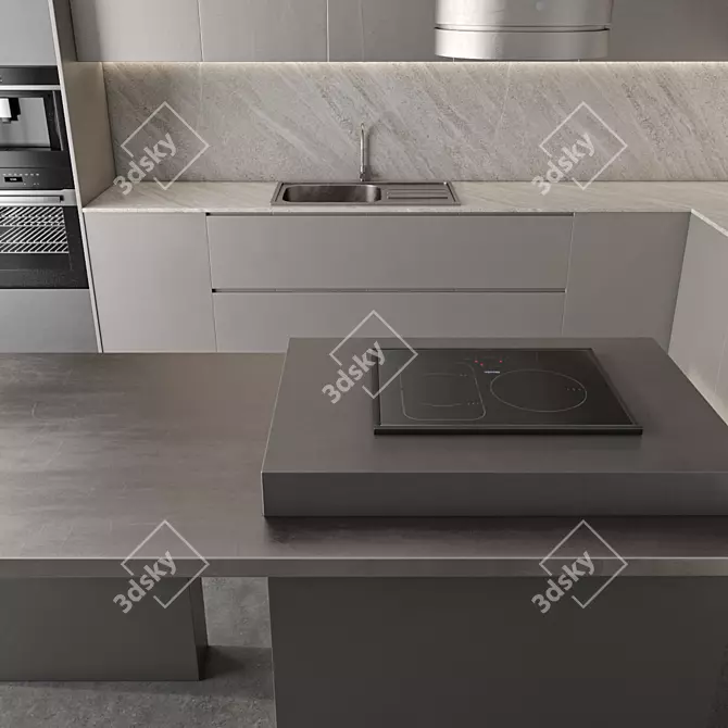 Modern Kitchen Set 62: 3DS Max 2015 + OBJ, Vray Corona 3D model image 3