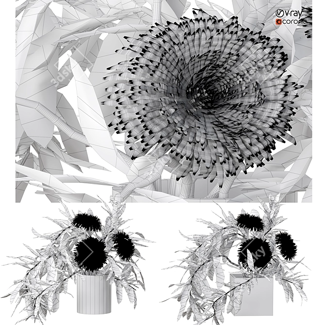 Multi-Part Flower Model Kit 3D model image 6