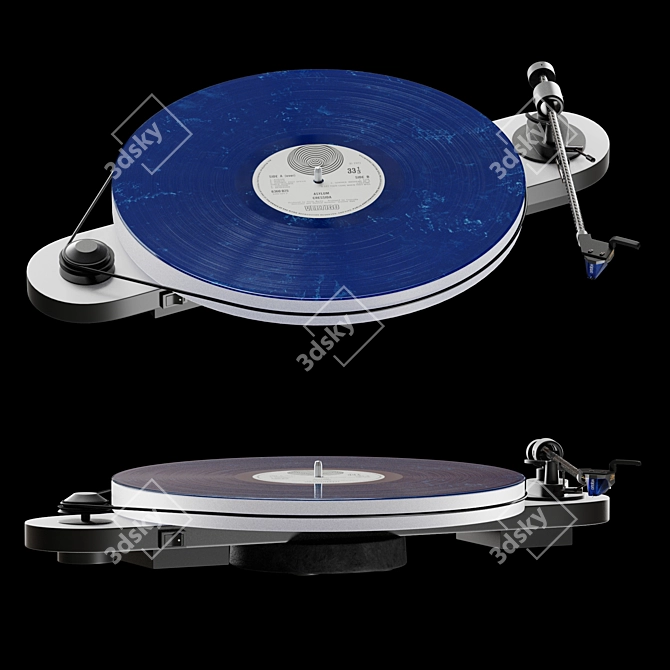 Sleek Pro-Ject Elemental Turntable 3D model image 3