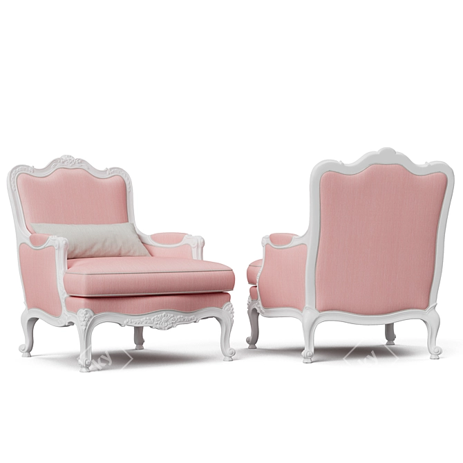 Classic Louis XV Armchair | 3D Upholstery 3D model image 1