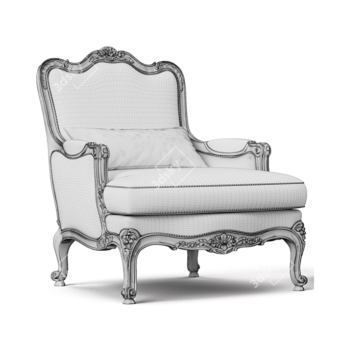 Classic Louis XV Armchair | 3D Upholstery 3D model image 4