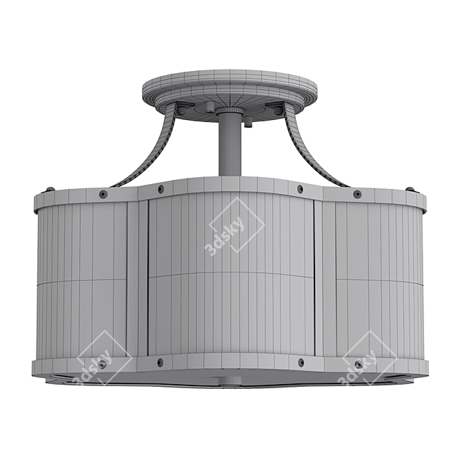 Hinkley Ceiling Light QN-CHANCE-SF-S-PN 3D model image 2