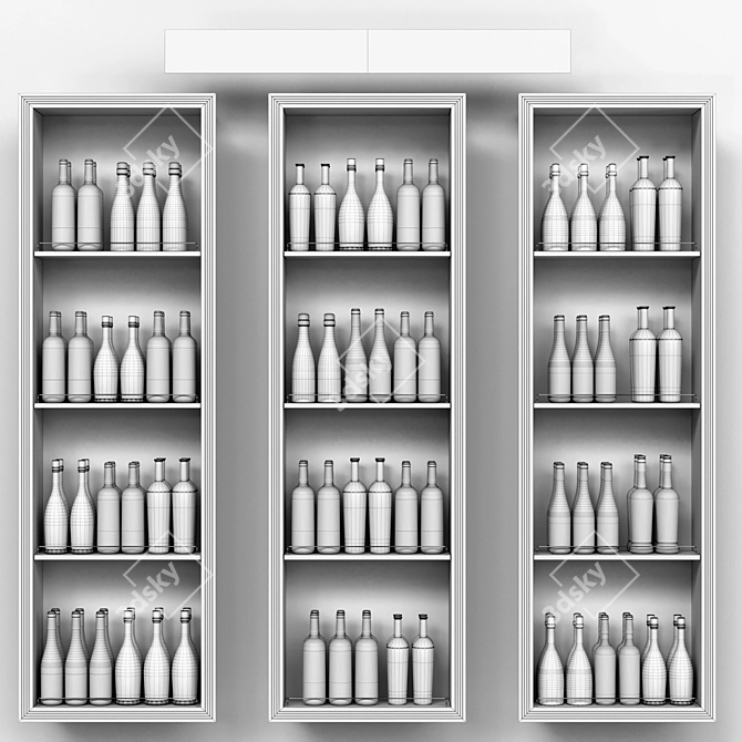 Wine Shelf and Sparkling Wine Archive 3D model image 2