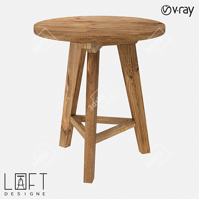 LoftDesign 60219 Wood Bar Table 3D model image 1