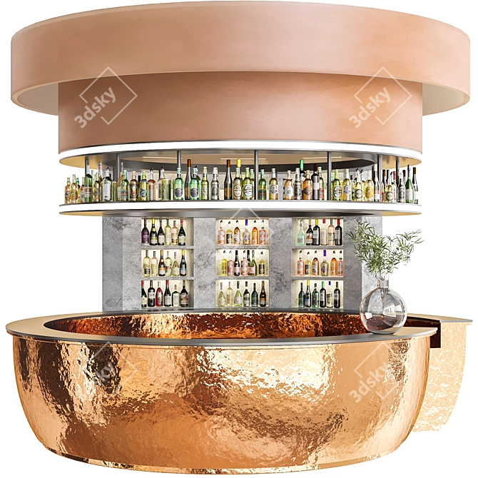 Copper Designer Bar 3D Models 3D model image 1