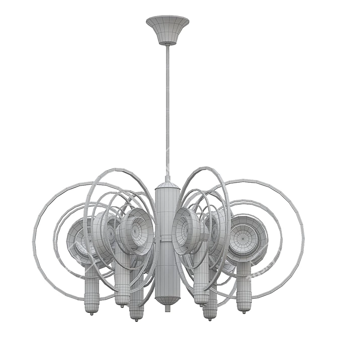 Stilkronen 1970s Lens Chandelier 3D model image 2