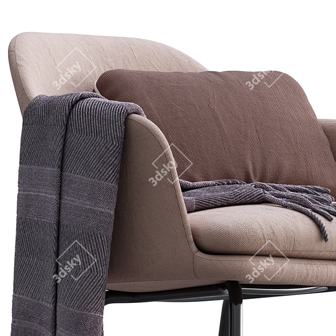 Modern Scandinavian Rely Chair 3D model image 5