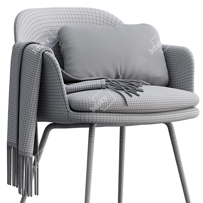 Modern Scandinavian Rely Chair 3D model image 6