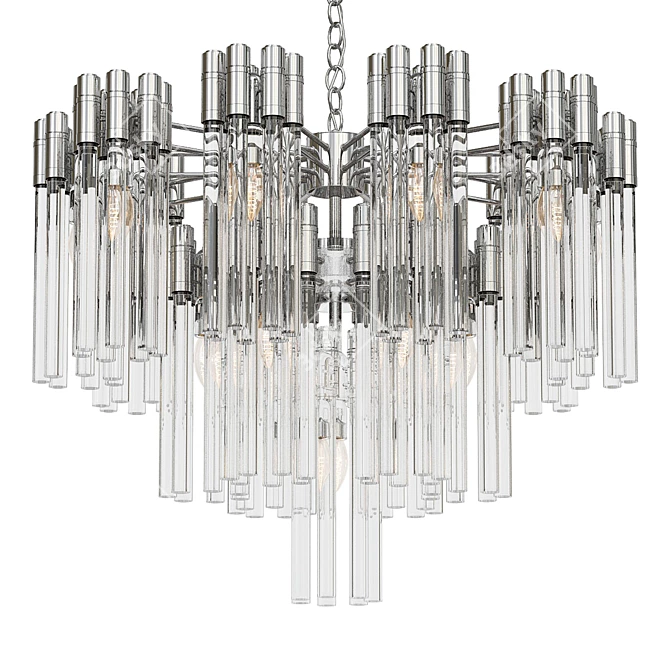 Contemporary Crystal Silver Chandelier 3D model image 1