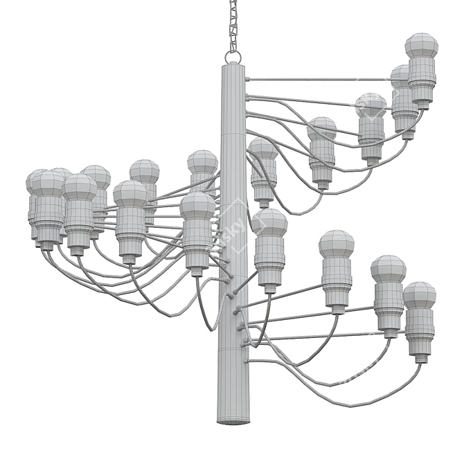 Italian Design Brass Chandelier Spiral 3D model image 2