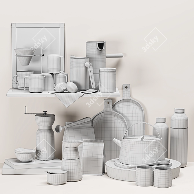 High Detail Kitchen Set Model 3D model image 7