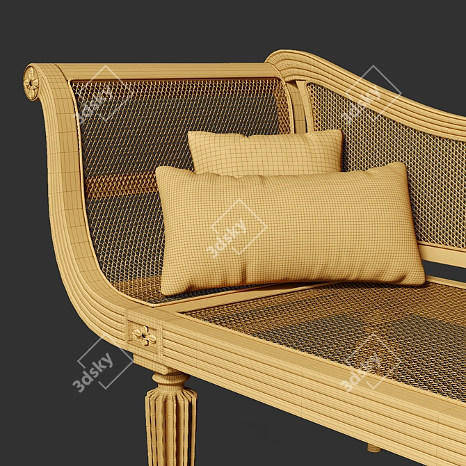 Colonial Rosewood Chaise Longue 3D model image 5