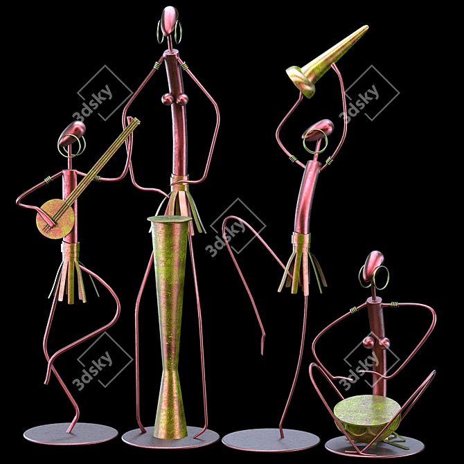 Musical Statue Sculpture 3D Model 3D model image 1