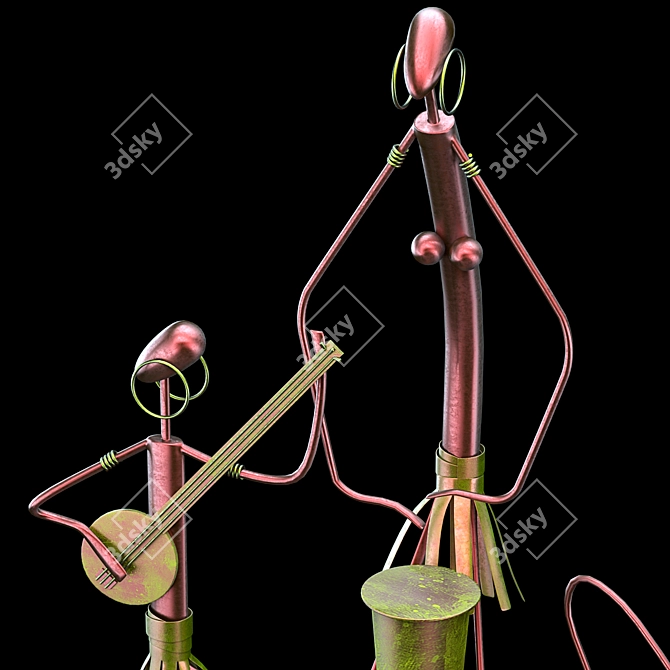 Musical Statue Sculpture 3D Model 3D model image 3