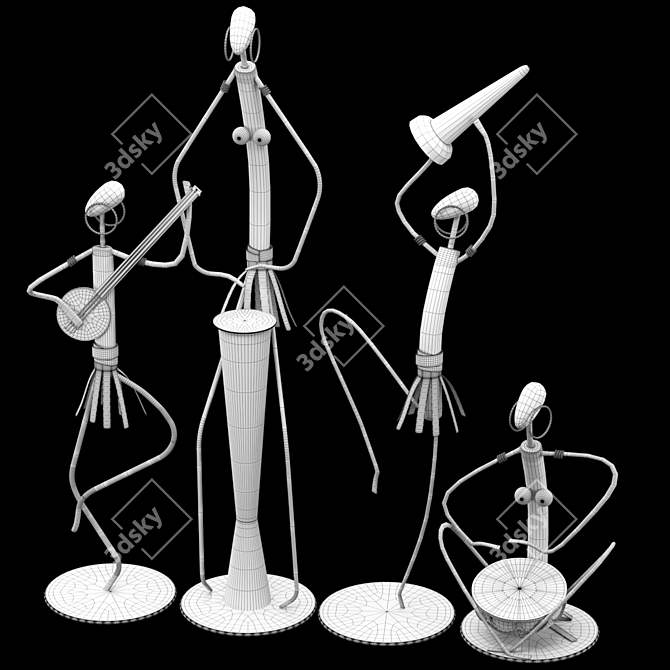 Musical Statue Sculpture 3D Model 3D model image 5