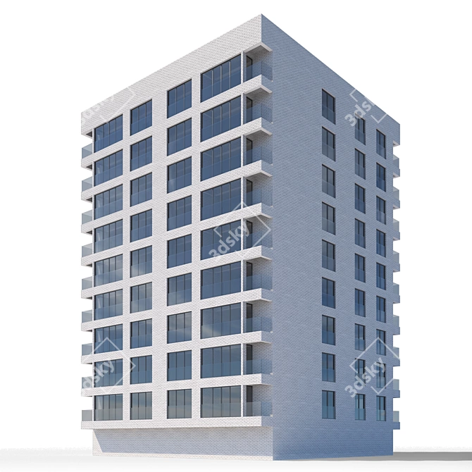 Urban Heights: Luxury Residential Skyscraper 3D model image 2